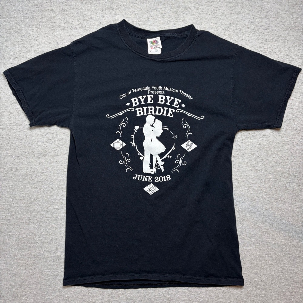 Fruit of the Loom Unisex T-Shirt Small Black Bye Bye Birdie Musical Theater 2018